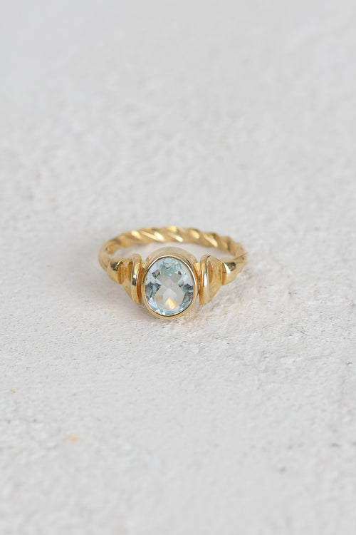 Topaz Doğal Taş 925 Ayar Gümüş Altın Kaplama Yüzük
