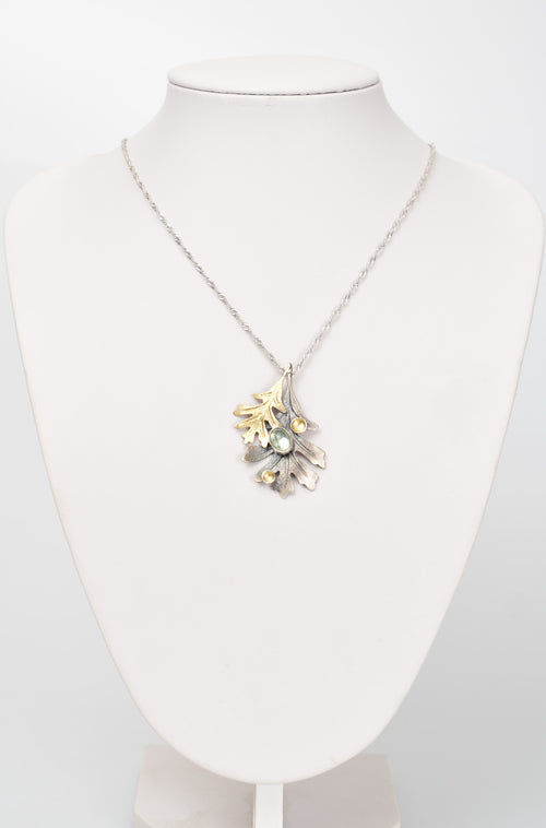 Topaz Doğal Taş 925 Ayar Gümüş Kolye