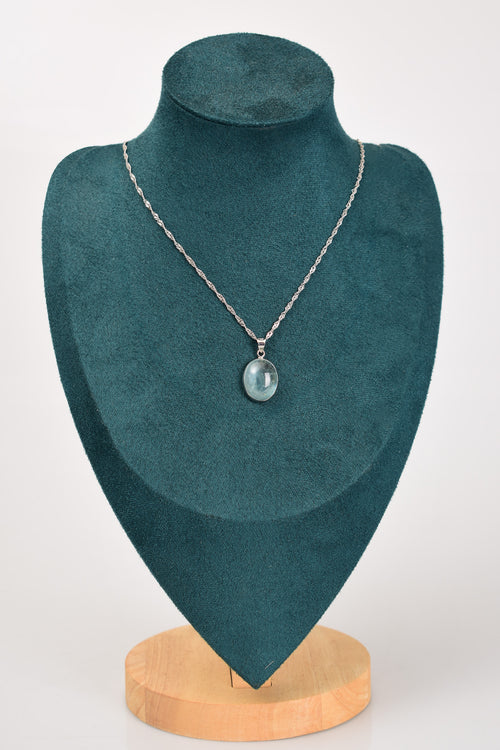 Topaz Doğal Taş 925 Ayar Gümüş Kolye