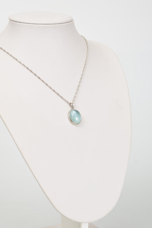 Topaz Doğal Taş 925 Ayar Gümüş Kolye