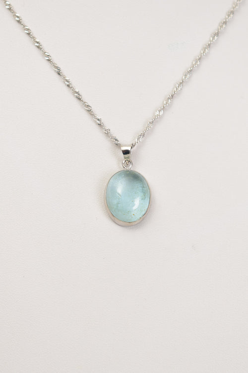 Topaz Doğal Taş 925 Ayar Gümüş Kolye