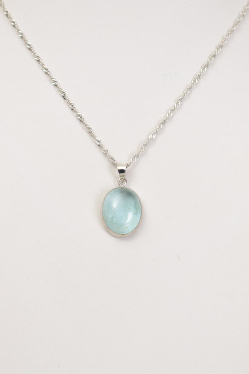 Topaz Doğal Taş 925 Ayar Gümüş Kolye