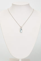 Topaz Doğal Taş 925 Ayar Gümüş Kolye