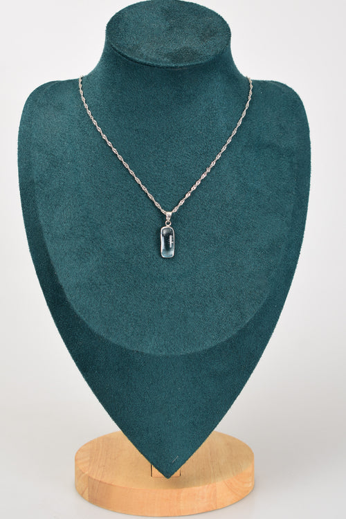 Topaz Doğal Taş 925 Ayar Gümüş Kolye