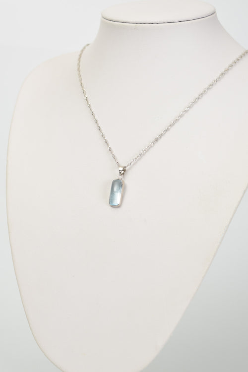 Topaz Doğal Taş 925 Ayar Gümüş Kolye