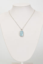 Topaz Doğal Taş 925 Ayar Gümüş Kolye