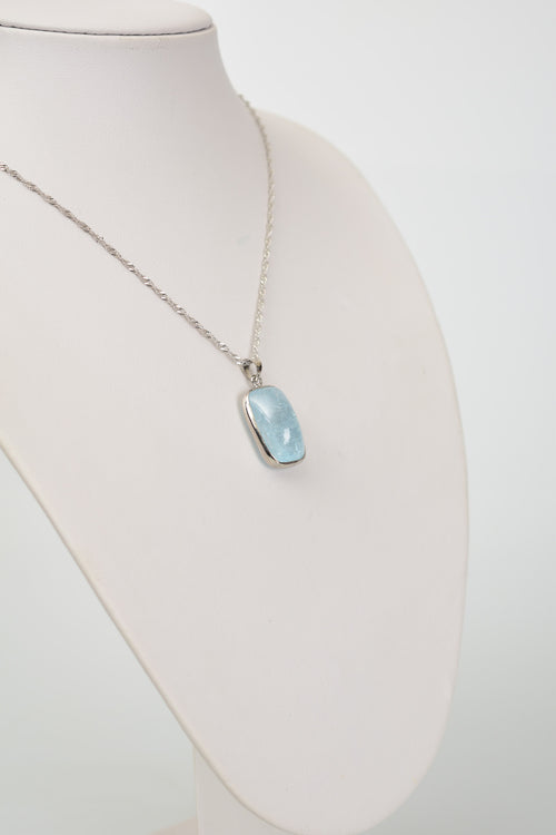 Topaz Doğal Taş 925 Ayar Gümüş Kolye