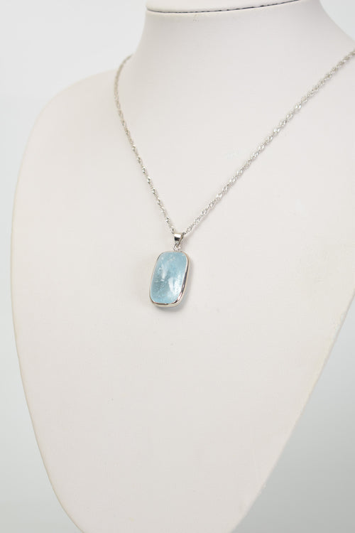 Topaz Doğal Taş 925 Ayar Gümüş Kolye