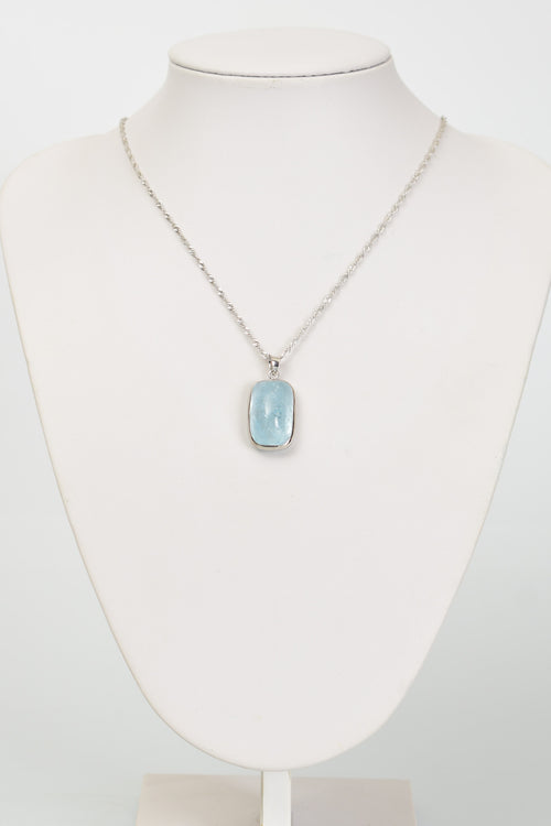 Topaz Doğal Taş 925 Ayar Gümüş Kolye