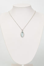 Topaz Doğal Taş 925 Ayar Gümüş Kolye