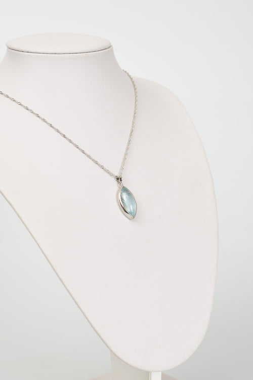 Topaz Doğal Taş 925 Ayar Gümüş Kolye