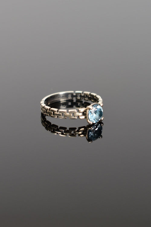 Topaz Doğal Taş 925 Ayar Gümüş Yüzük