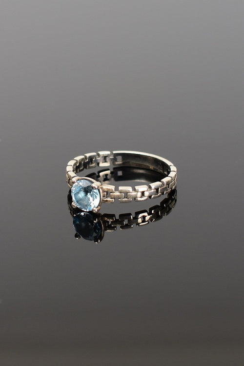 Topaz Doğal Taş 925 Ayar Gümüş Yüzük