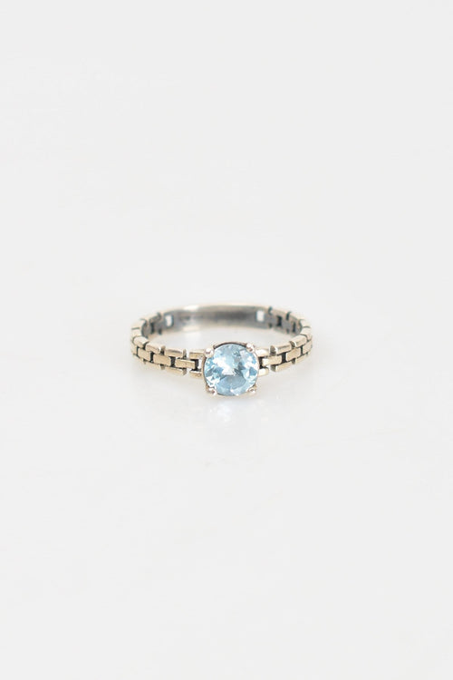 Topaz Doğal Taş 925 Ayar Gümüş Yüzük