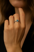 Topaz Doğal Taş 925 Ayar Gümüş Yüzük