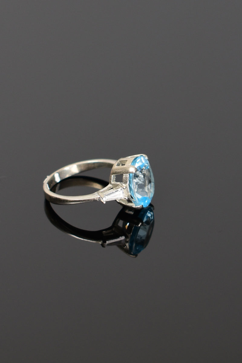 Topaz Doğal Taş 925 Ayar Gümüş Yüzük - Küpe Set - Görsel 3 - Safnaturel