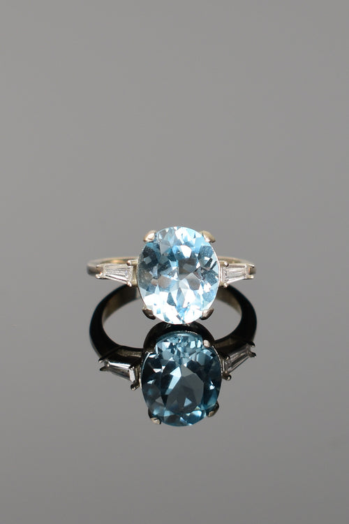 Topaz Doğal Taş 925 Ayar Gümüş Yüzük - Küpe Set