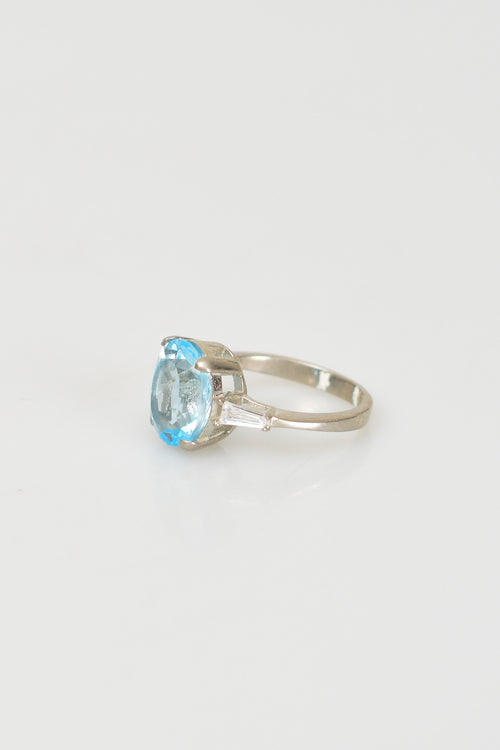 Topaz Doğal Taş 925 Ayar Gümüş Yüzük - Küpe Set