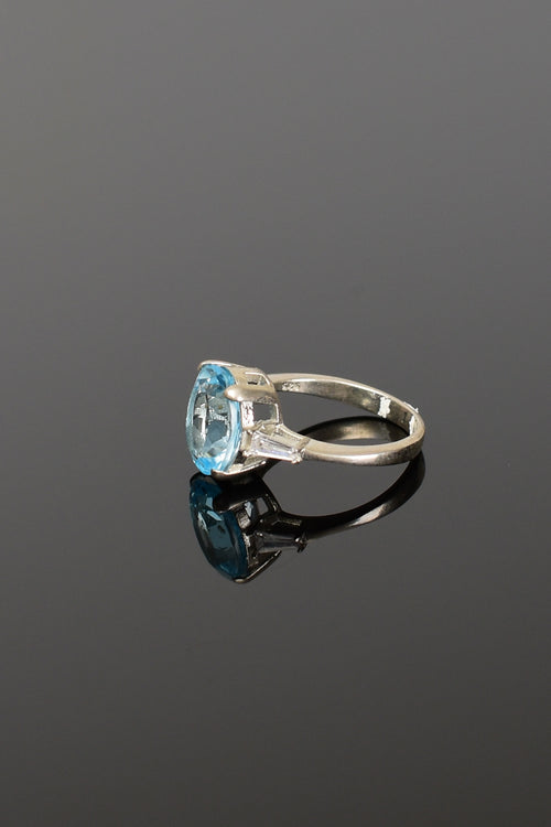 Topaz Doğal Taş 925 Ayar Gümüş Yüzük - Küpe Set