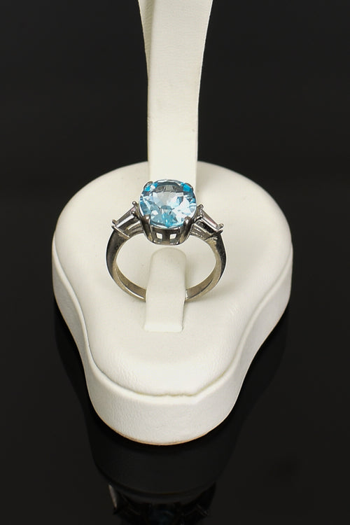 Topaz Doğal Taş 925 Ayar Gümüş Yüzük - Küpe Set