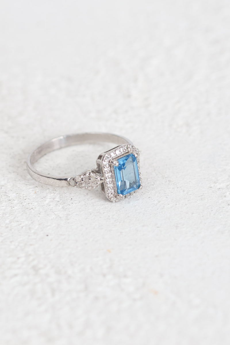 Topaz - Pırlantalı Doğal Taş 925 Ayar Gümüş Yüzük - Görsel 3 - Safnaturel