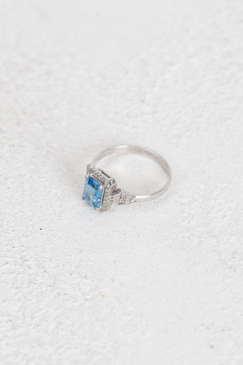 Topaz - Pırlantalı Doğal Taş 925 Ayar Gümüş Yüzük - Görsel 5 - Safnaturel
