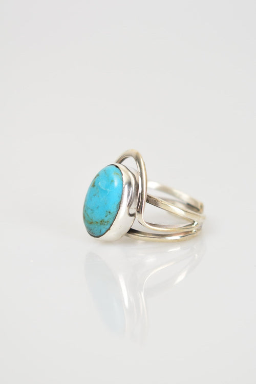 Turquoise Firuze Natural Stone 925 Sterling Silver Ring