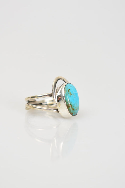 Turquoise Firuze Natural Stone 925 Sterling Silver Ring
