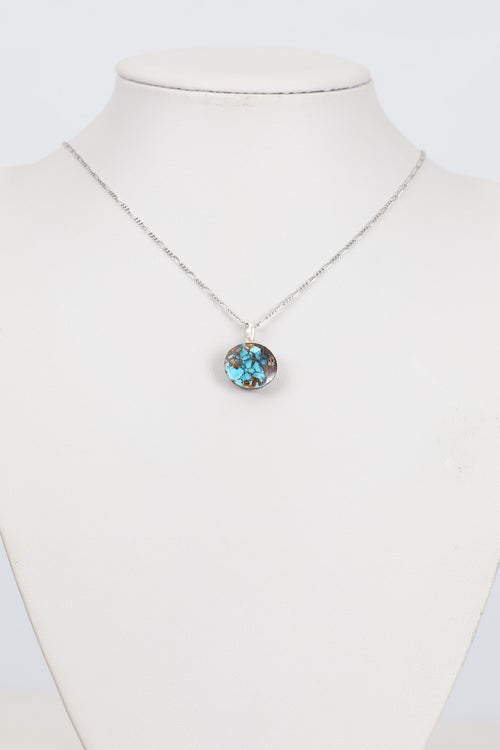 Turkuaz Firuze Doğal Taş Gümüş Kolye