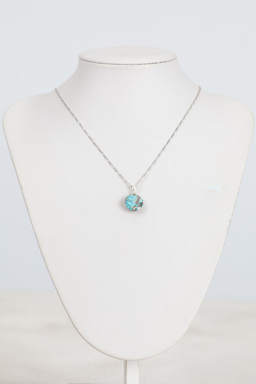 Turkuaz Firuze Doğal Taş Gümüş Kolye