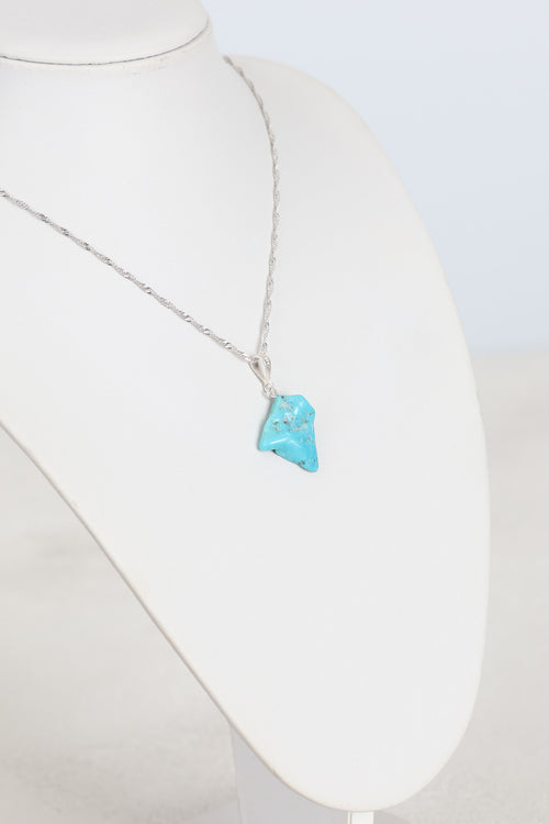 Turkuaz Firuze Doğal Taş Gümüş Kolye