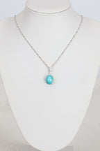 Turkuaz Firuze Doğal Taş Gümüş Kolye