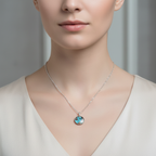 Turkuaz Firuze Doğal Taş Gümüş Kolye