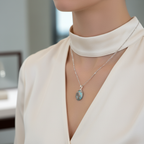 Turkuaz Firuze Doğal Taş Gümüş Kolye