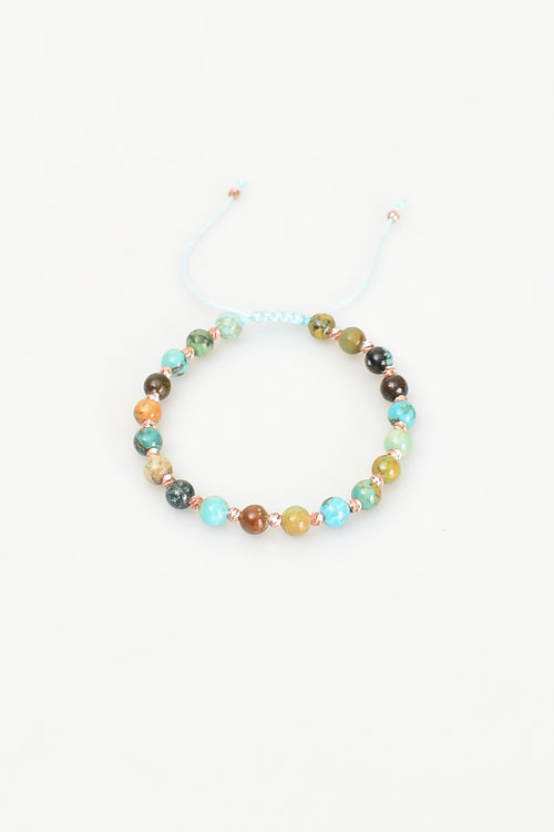 Turkuaz Firuze Doğal Taş Makrome Bileklik