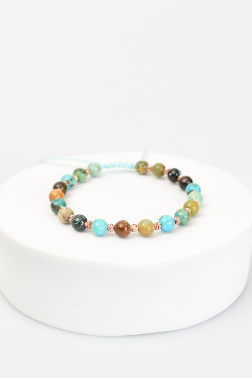 Turkuaz Firuze Doğal Taş Makrome Bileklik