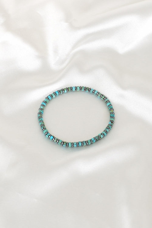 Turkuaz Firuze - Hematit Doğal Taş Bileklik