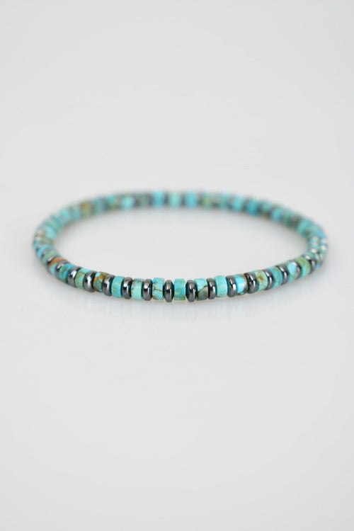 Turkuaz Firuze - Hematit Doğal Taş Bileklik