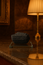 Turmalin Doğal Taş Cam Standlı Ham Parça