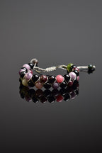 Turmalin Doğal Taş Çift Sıra Makrome Bileklik 8 mm