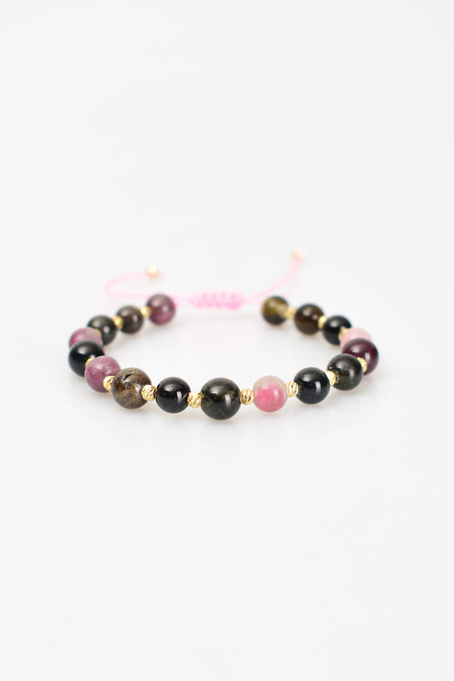 Tourmaline Natural Stone Macrame Bracelet