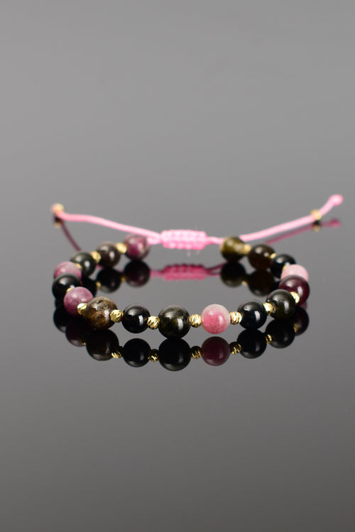 Tourmaline Natural Stone Macrame Bracelet