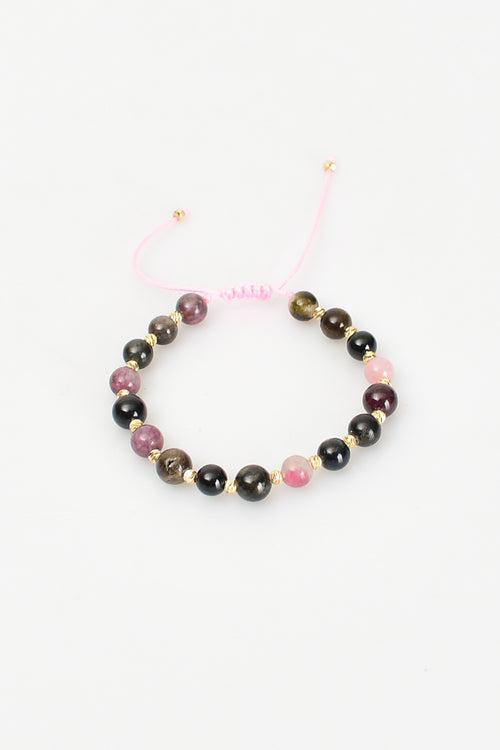 Tourmaline Natural Stone Macrame Bracelet