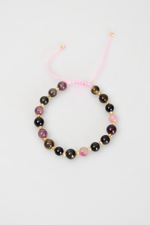 Tourmaline Natural Stone Macrame Bracelet