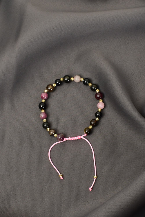 Tourmaline Natural Stone Macrame Bracelet