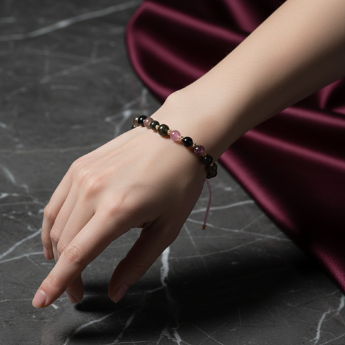 Turmalin Doğal Taş Makrome Bileklik