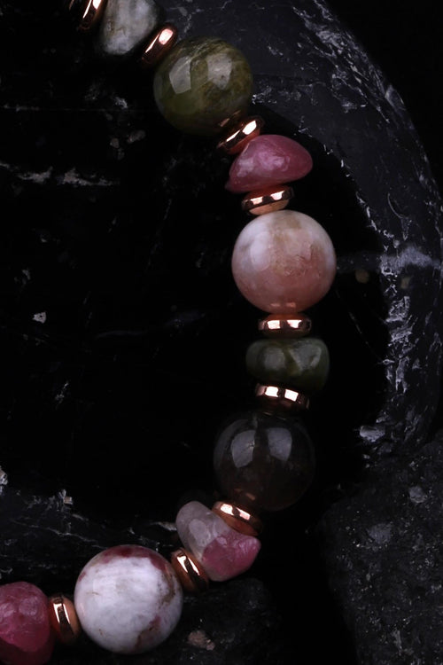 Tourmaline - Hematite Natural Stone Design Bracelet