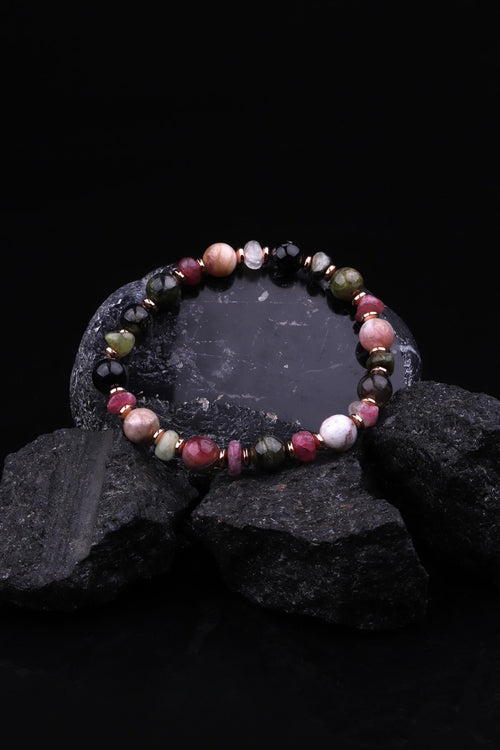 Tourmaline - Hematite Natural Stone Design Bracelet