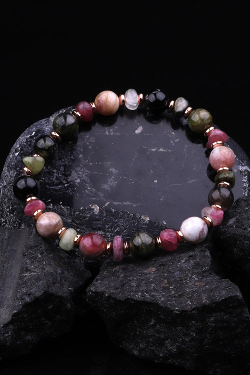Tourmaline - Hematite Natural Stone Design Bracelet