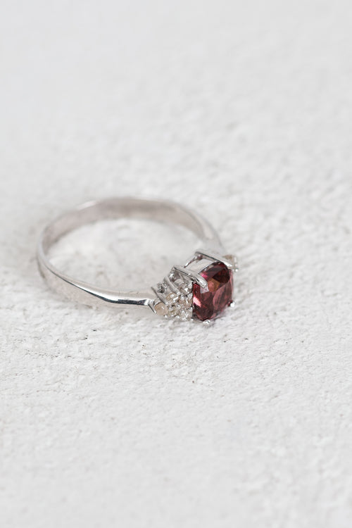 Turmalin - Pırlantalı Doğal Taş 925 Ayar Gümüş Yüzük